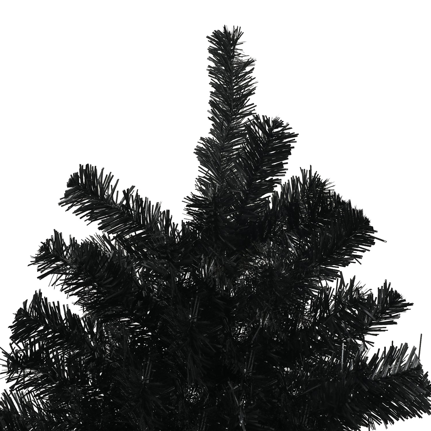 7.5ft Unlit Artificial Black Christmas Tree, Holiday Décor with 1346 Branch Tips, Auto Open and Steel Base
