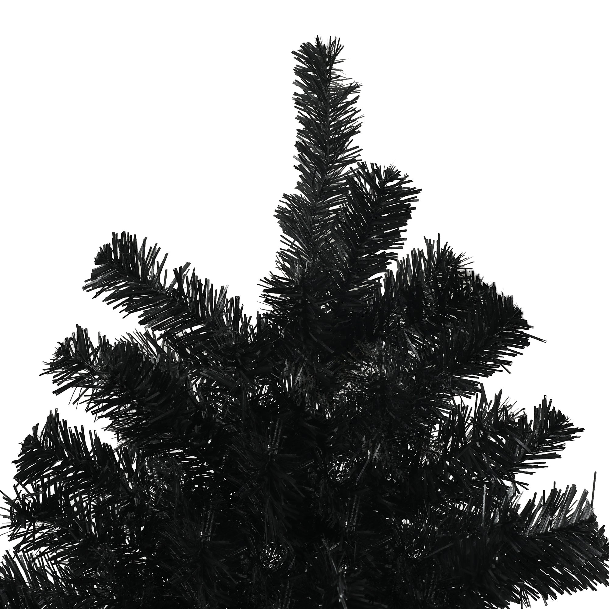 7.5ft Unlit Artificial Black Christmas Tree, Holiday Décor with 1346 Branch Tips, Auto Open and Steel Base