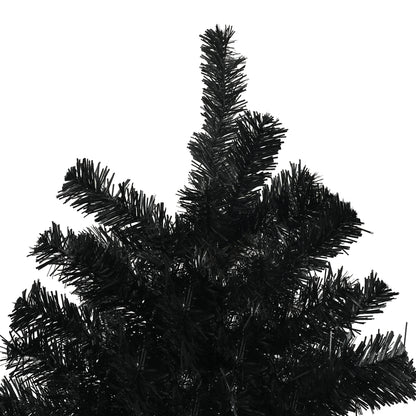7.5ft Unlit Artificial Black Christmas Tree, Holiday Décor with 1346 Branch Tips, Auto Open and Steel Base