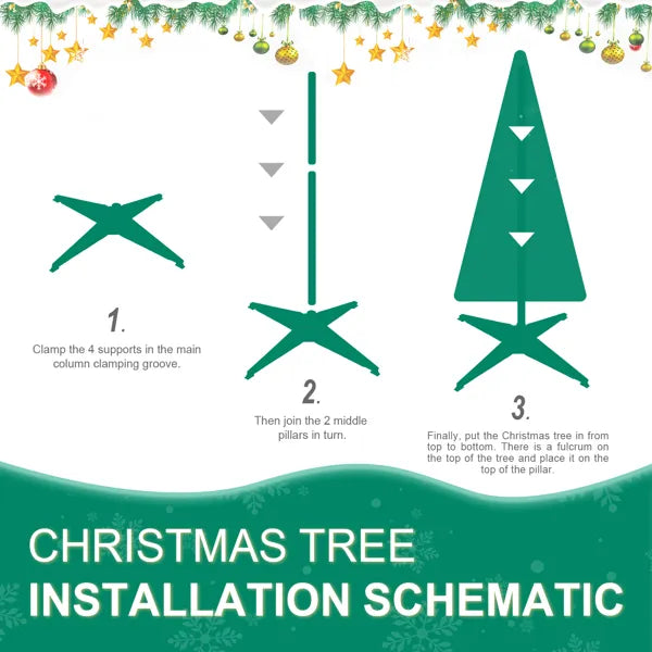 6FT Red Pop-Up Christmas Tree With 150 Warm White LED Lights, Ornaments Included – 4 Ribbons, Bow, Flowers, Snowflakes, Pine Cones &amp; Balls – Easy Assembly &amp; Space-Saving Holiday Décor