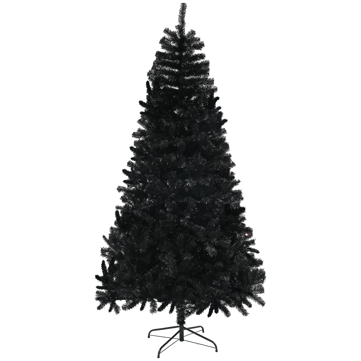 7.5ft Unlit Artificial Black Christmas Tree, Holiday Décor with 1346 Branch Tips, Auto Open and Steel Base